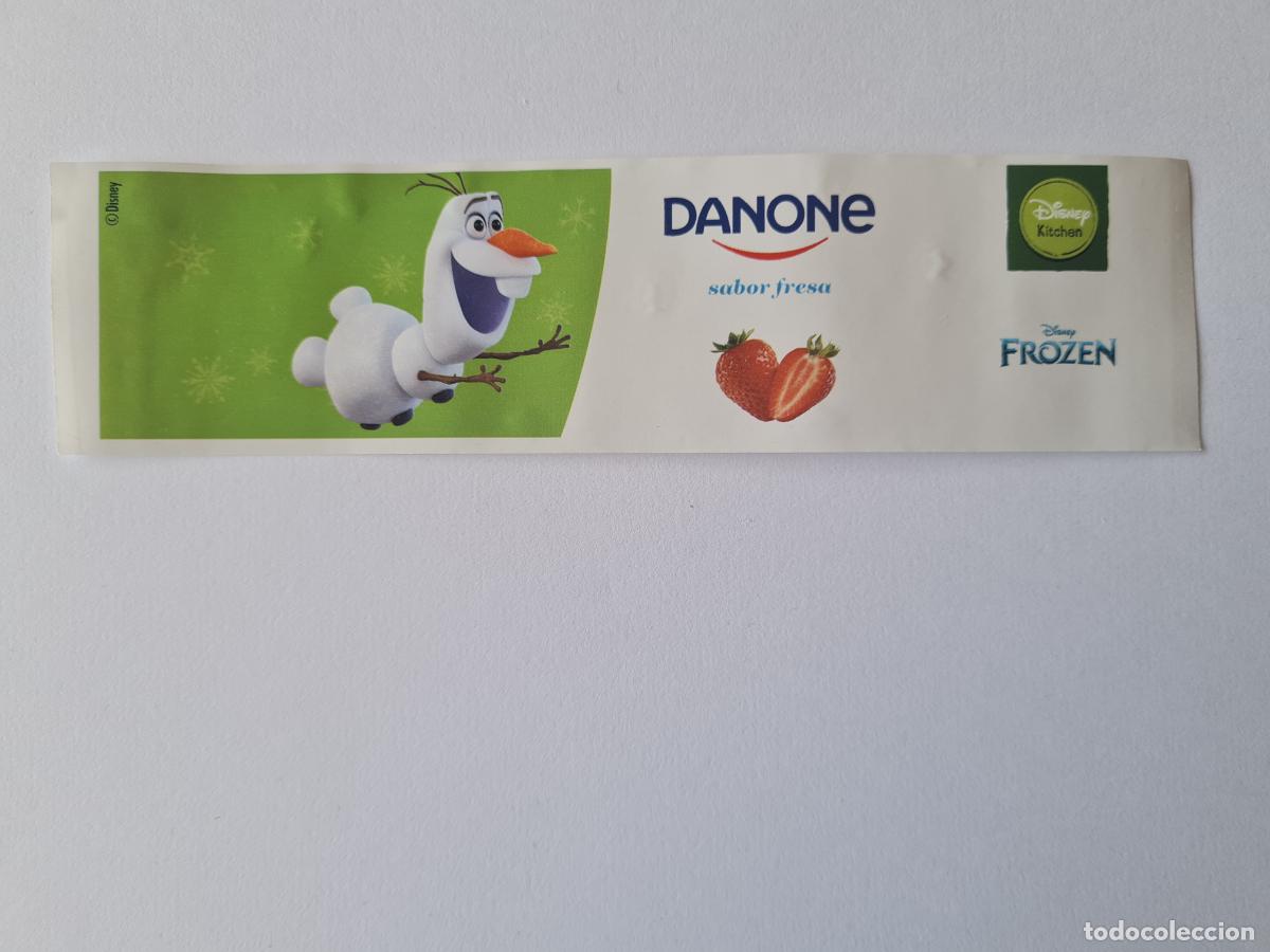 Etiquetas antiguas: OLAF POSE 2 - SABOR FRESA - FROZEN II - DISNEY - ETIQUETAS YOGUR DANONE