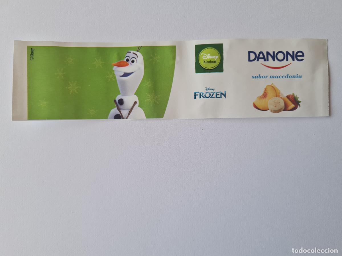 Etiquetas antiguas: OLAF POSE 1 - SABOR MACEDONIA - FROZEN II - DISNEY - ETIQUETAS YOGUR DANONE