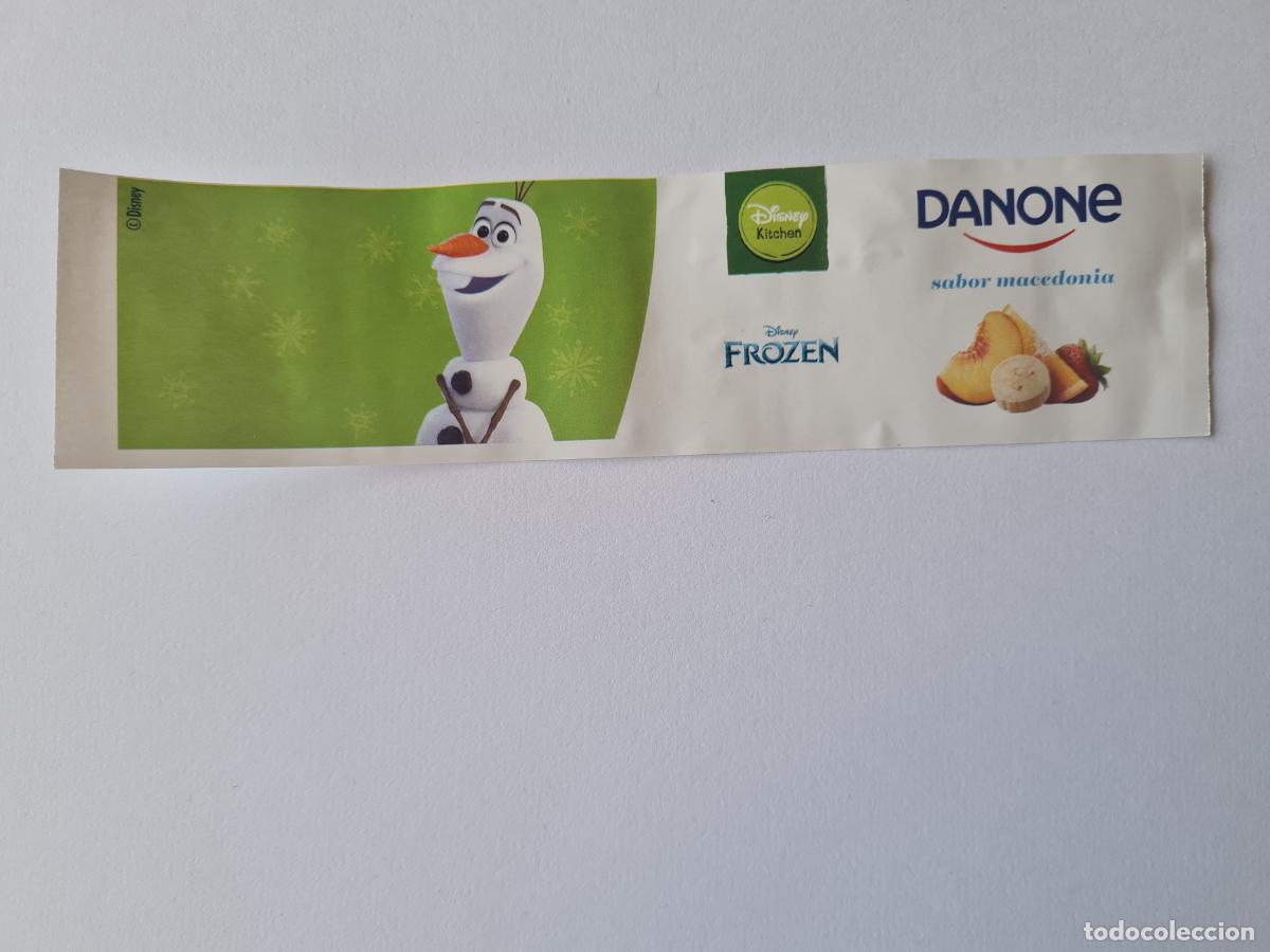 Etiquetas antiguas: OLAF POSE 1 - SABOR MACEDONIA - FROZEN II - DISNEY - ETIQUETAS YOGUR DANONE