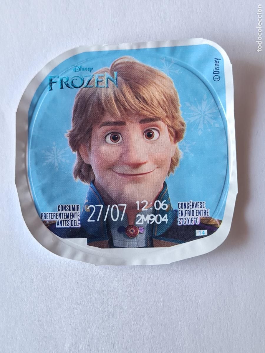 Etiquetas antiguas: KRISTOFF FROZEN - DISNEY - TAPA YOGUR DANONE SABORES - 2023