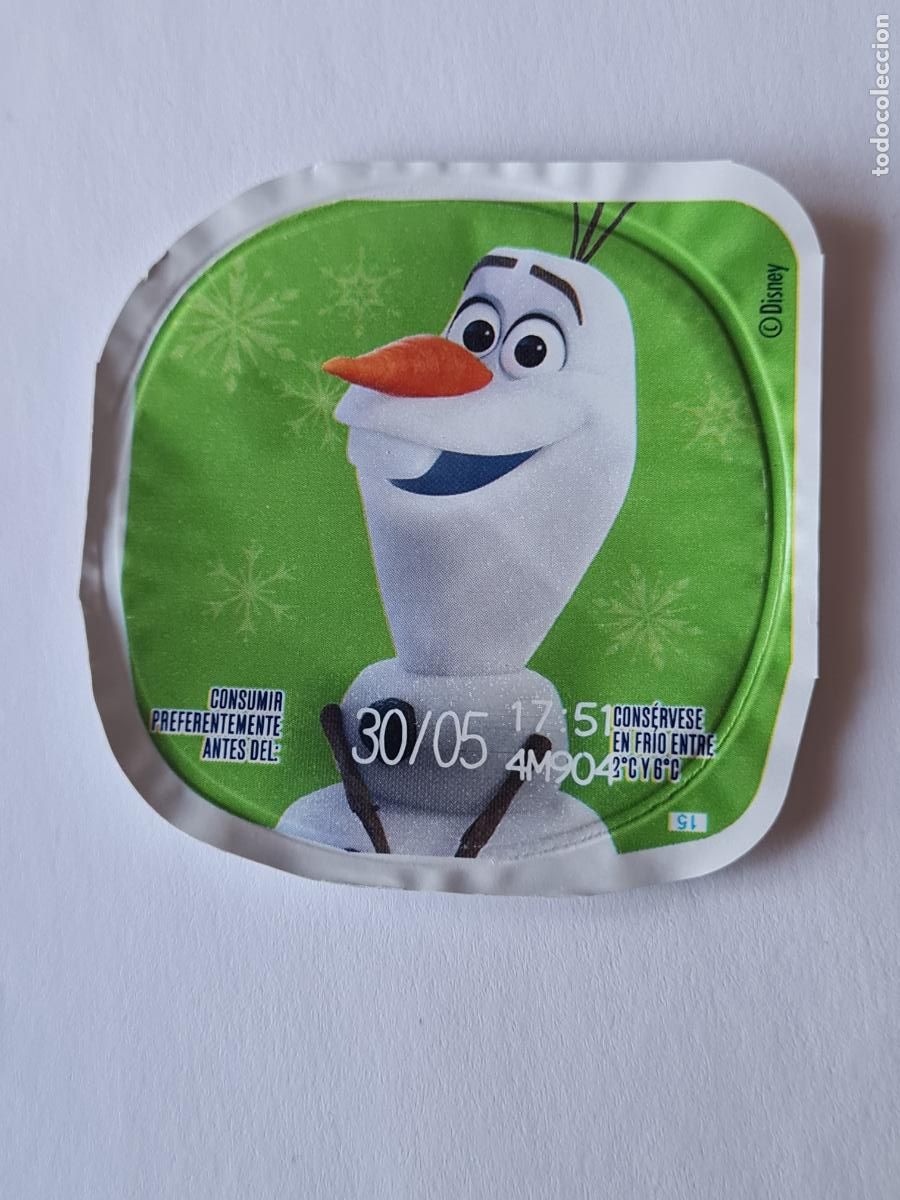 Etiquetas antiguas: OLAF FROZEN - DISNEY - TAPA YOGUR DANONE SABORES - 2023