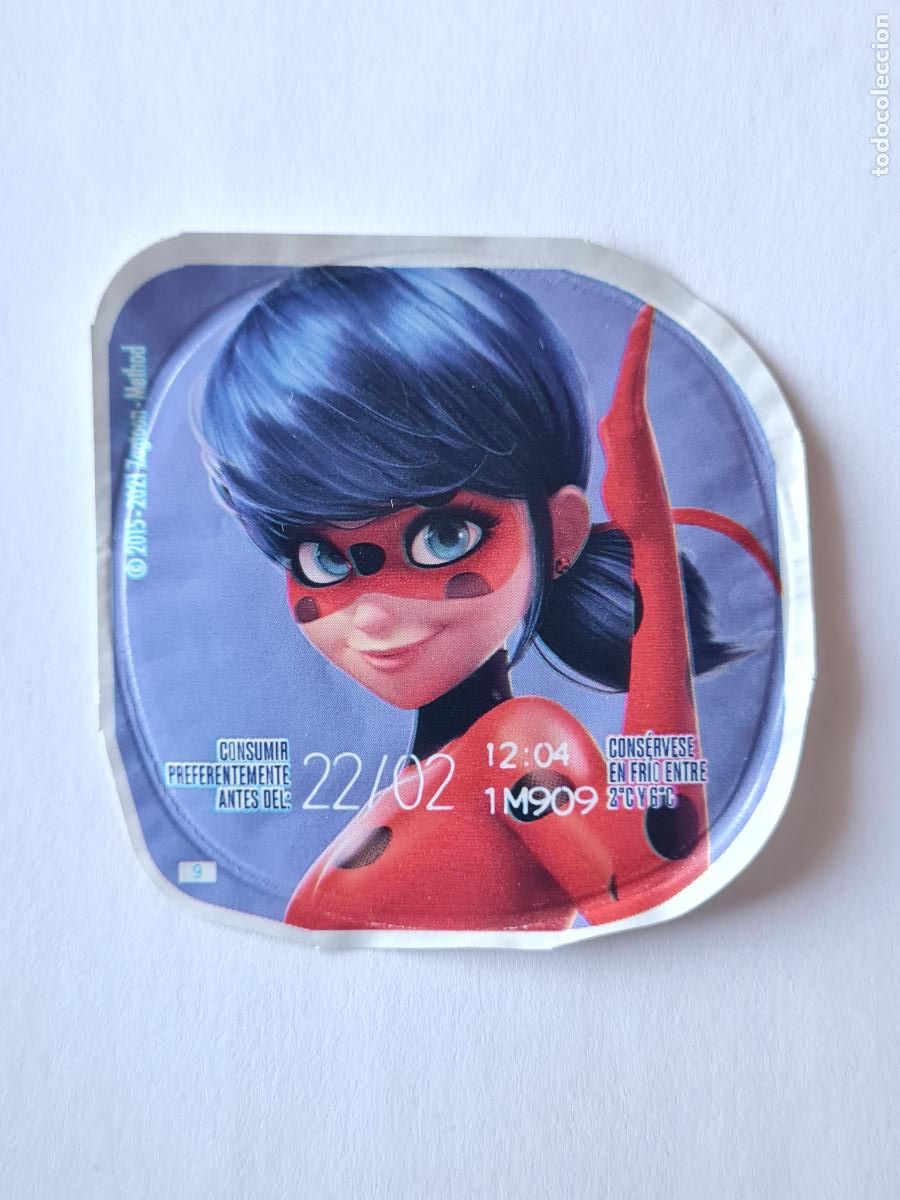 Etiquetas antiguas: LADYBUG FONDO MALVA/LADYBUG REVERSO - TAPA YOGUR DANONE SABORES - MIRACOLOUS/LADYBUG 2023 2023