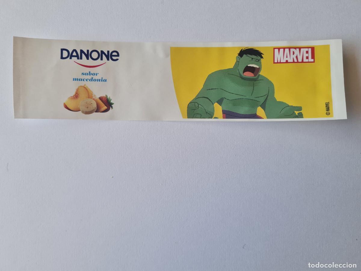 Etiquetas antiguas: HULK POSE 1 - SABOR MACEDONIA - MARVEL - ETIQUETAS YOGUR DANONE