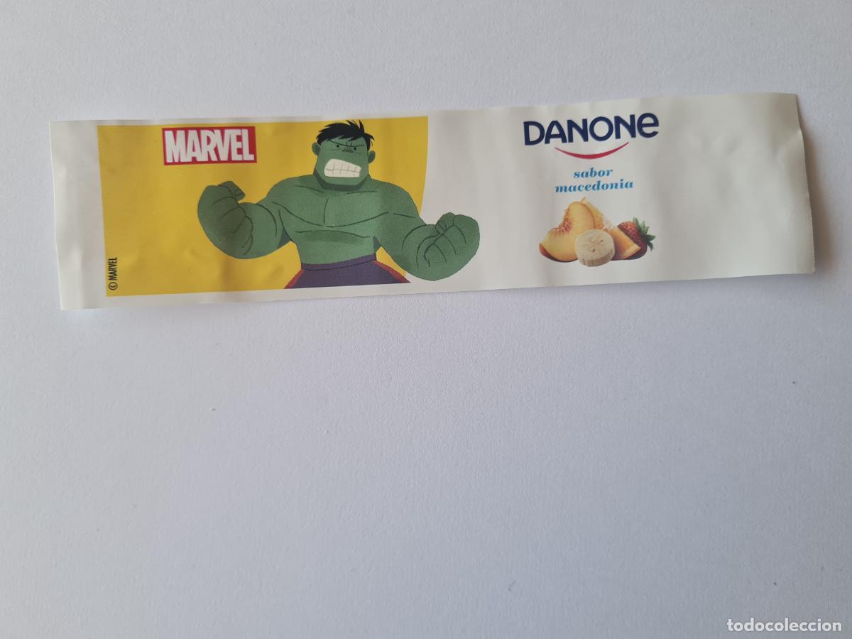 Etiquetas antiguas: HULK POSE 2 - SABOR MACEDONIA - MARVEL - ETIQUETAS YOGUR DANONE