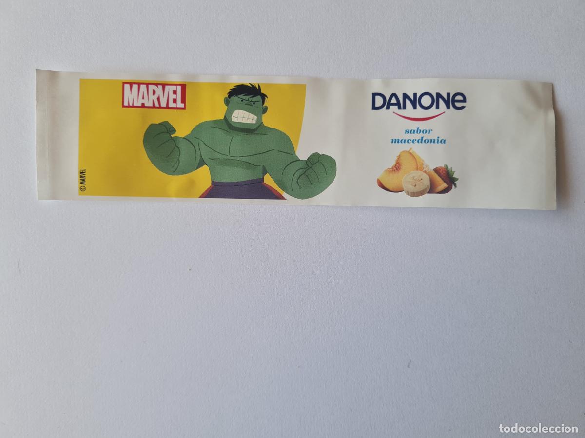 Etiquetas antiguas: HULK POSE 2 - SABOR MACEDONIA - MARVEL - ETIQUETAS YOGUR DANONE