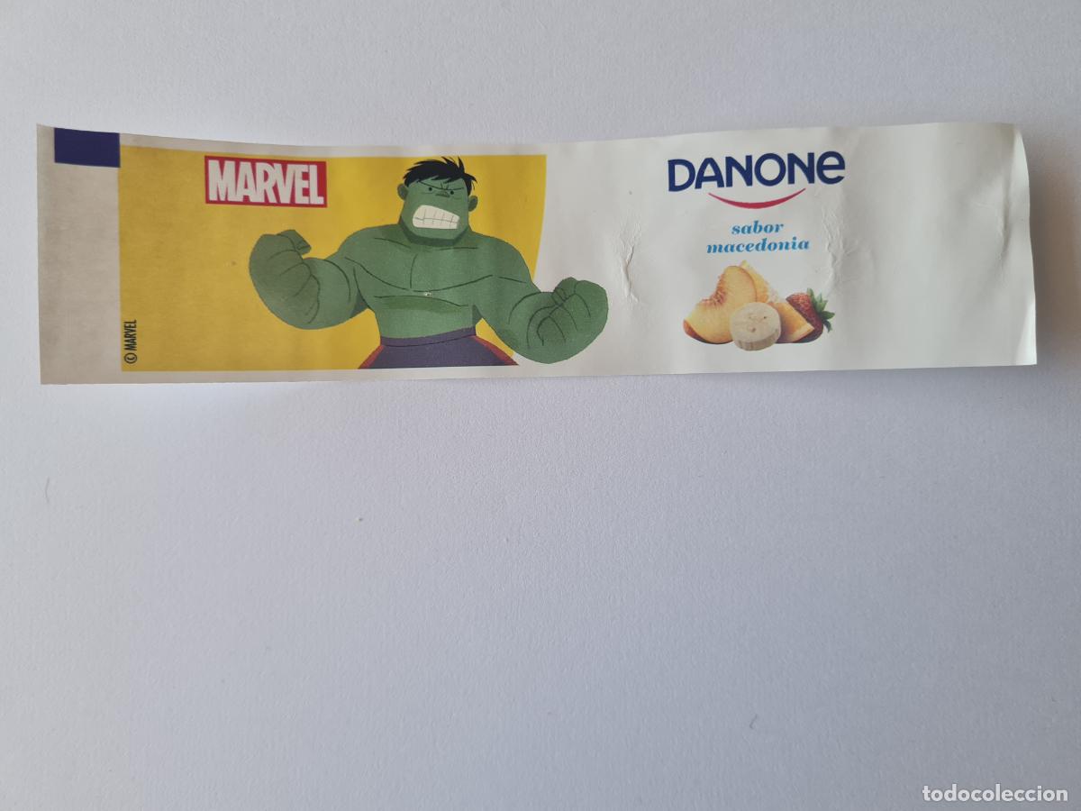 Etiquetas antiguas: HULK POSE 2 - SABOR MACEDONIA - MARVEL - ETIQUETAS YOGUR DANONE