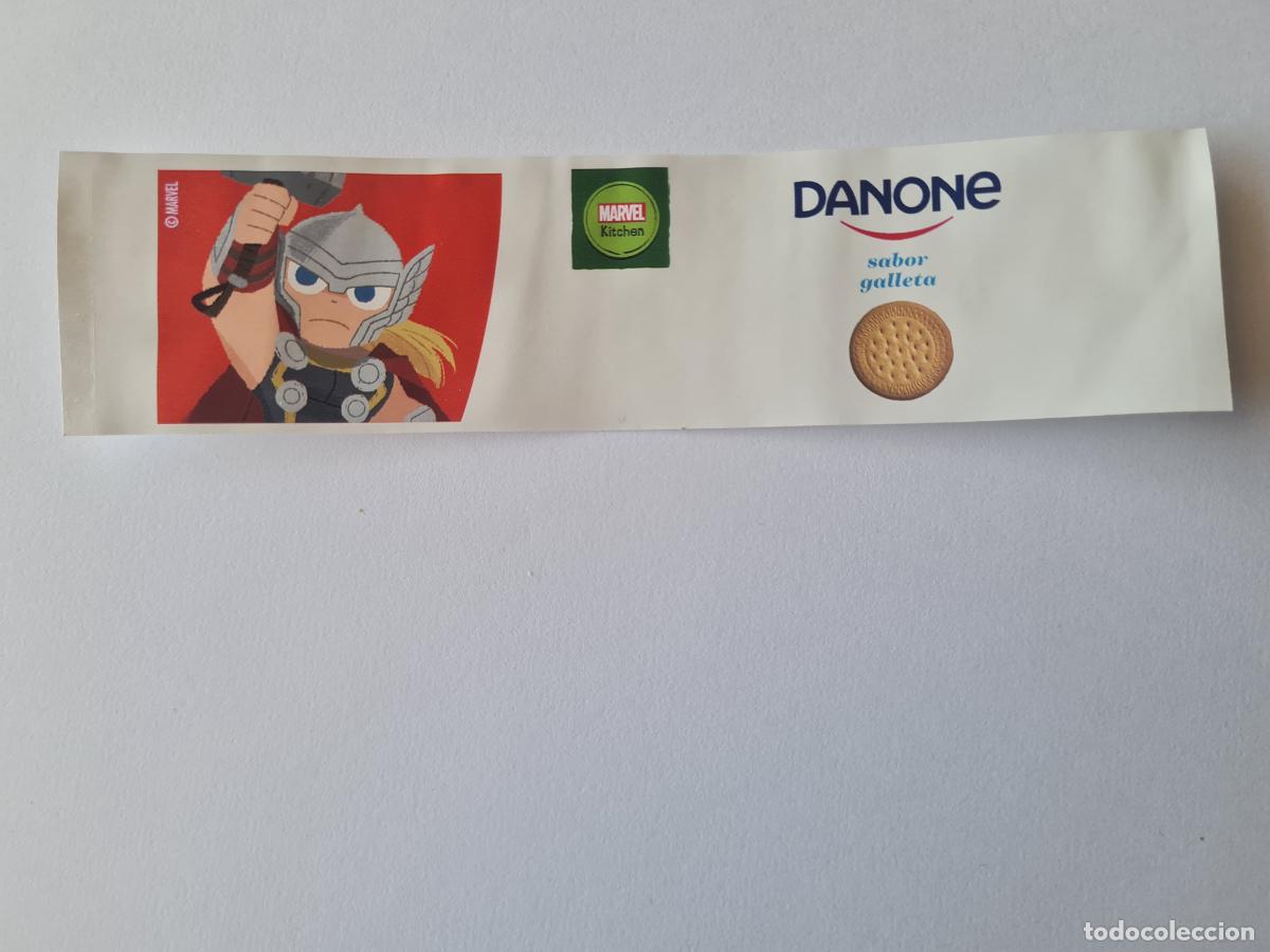 Etiquetas antiguas: THOR POSE 1 - SABOR GALLETA - MARVEL - ETIQUETAS YOGUR DANONE