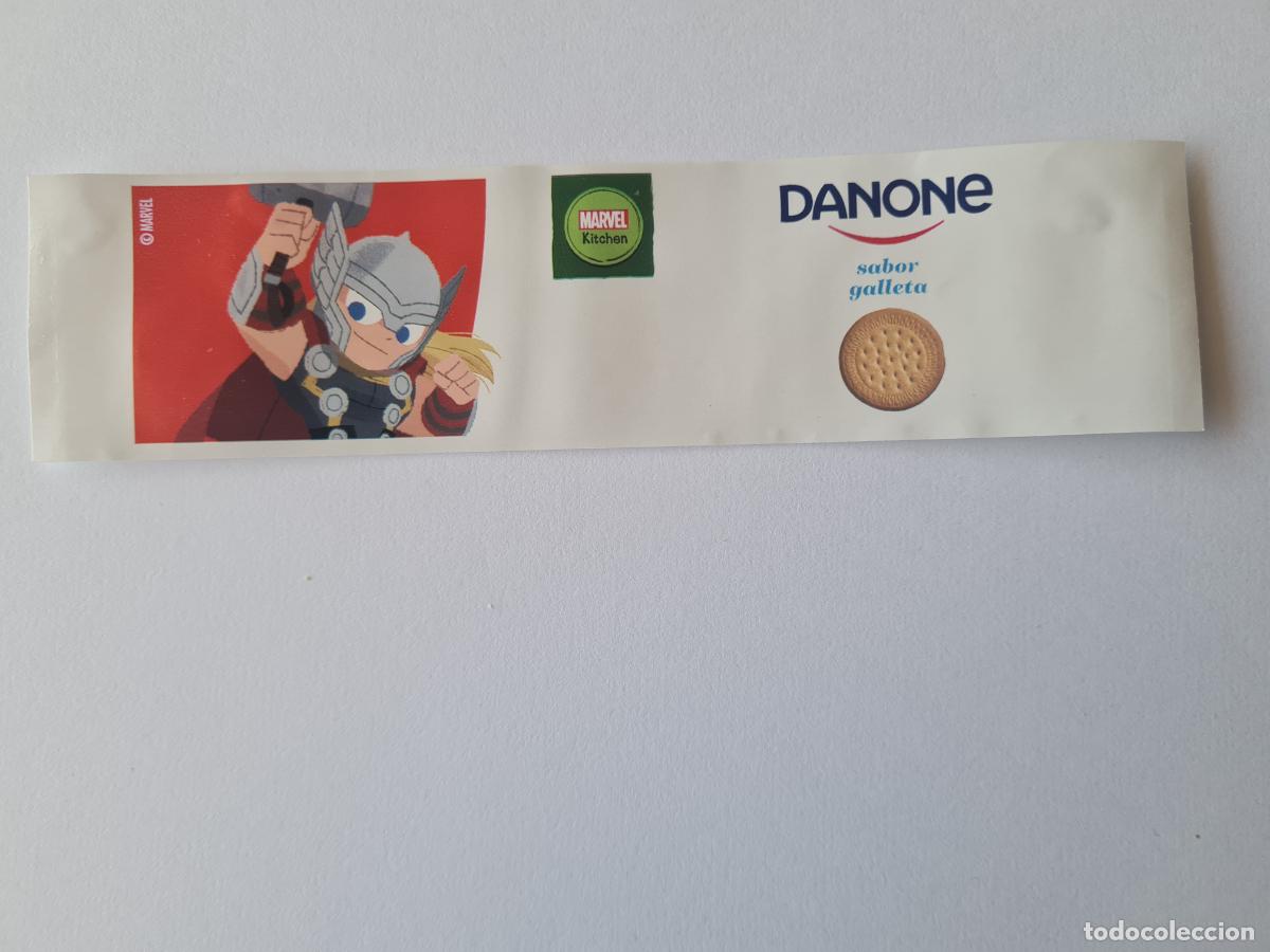 Etiquetas antiguas: THOR POSE 2 - SABOR GALLETA - MARVEL - ETIQUETAS YOGUR DANONE
