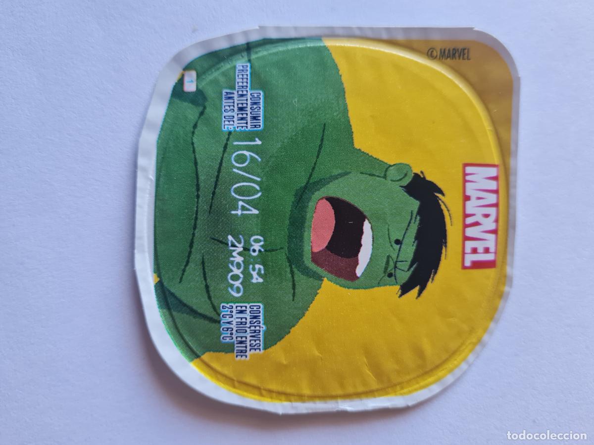 Etiquetas antiguas: HULK POSE 1 - MARVEL - DISNEY - TAPA YOGUR DANONE SABORES - 2023