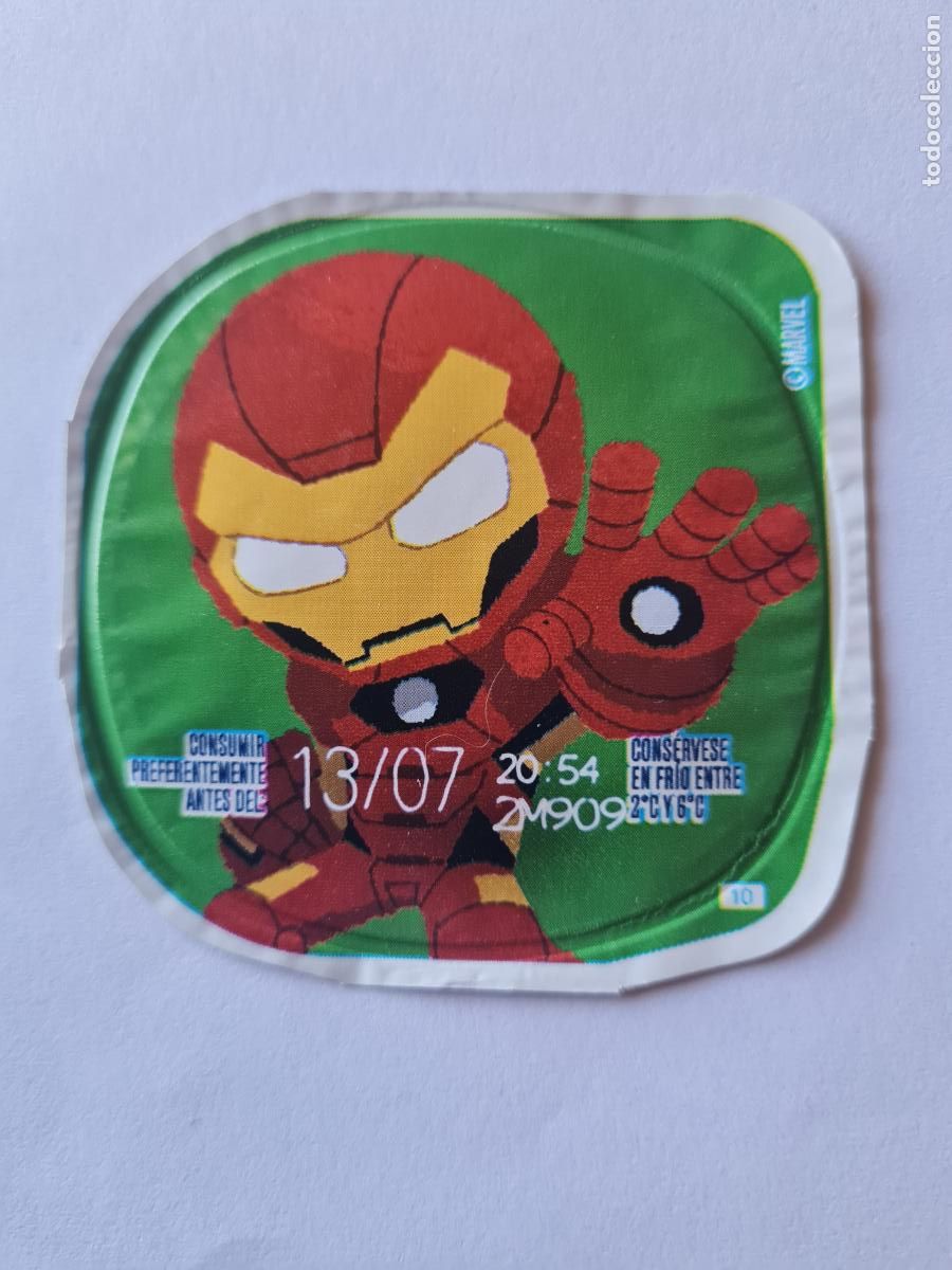 Etiquetas antiguas: IRON MAN POSE 2 - MARVEL - DISNEY - TAPA YOGUR DANONE SABORES - 2023