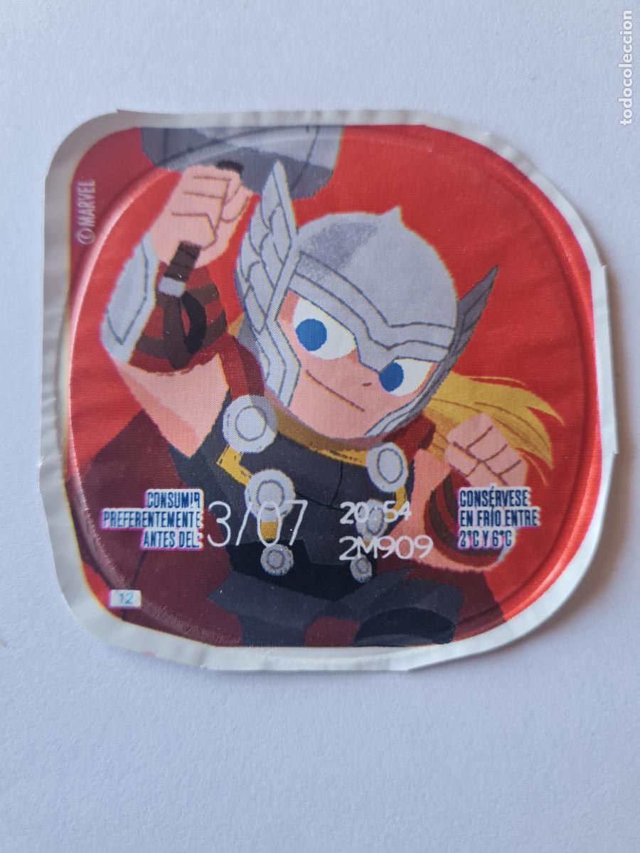 Etiquetas antiguas: THOR POSE 2 - MARVEL - DISNEY - TAPA YOGUR DANONE SABORES - 2023