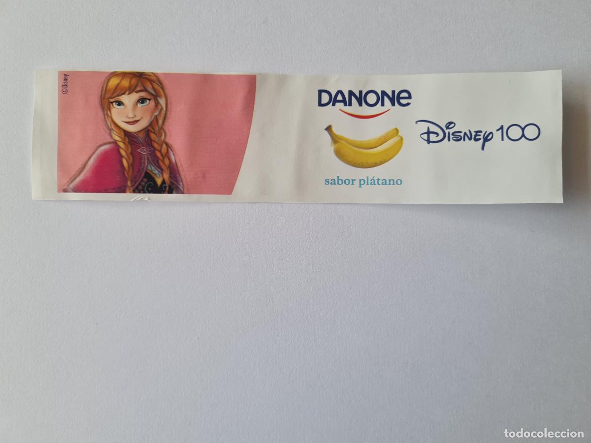 Etiquetas antiguas: ANNA-FROZEN - SABOR PLATANO - DISNEY 100 ANIVERSARIO - ETIQUETAS YOGUR DANONE