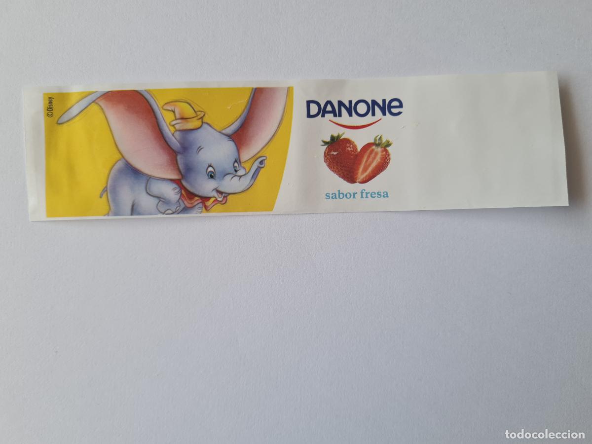 Etiquetas antiguas: DUMBO - SABOR FRESA - DISNEY 100 ANIVERSARIO - ETIQUETAS YOGUR DANONE