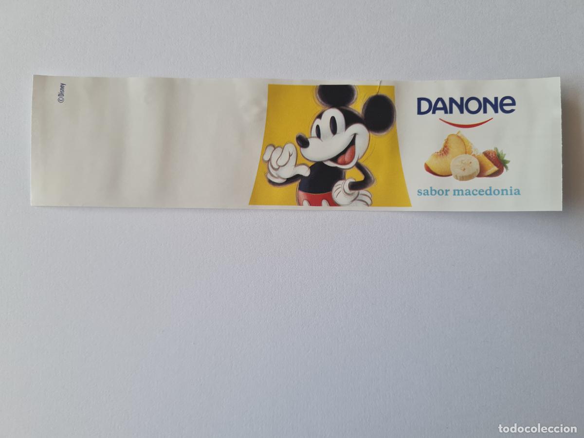 Etiquetas antiguas: MICKEY - SABOR MACEDONIA - DISNEY 100 ANIVERSARIO - ETIQUETAS YOGUR DANONE