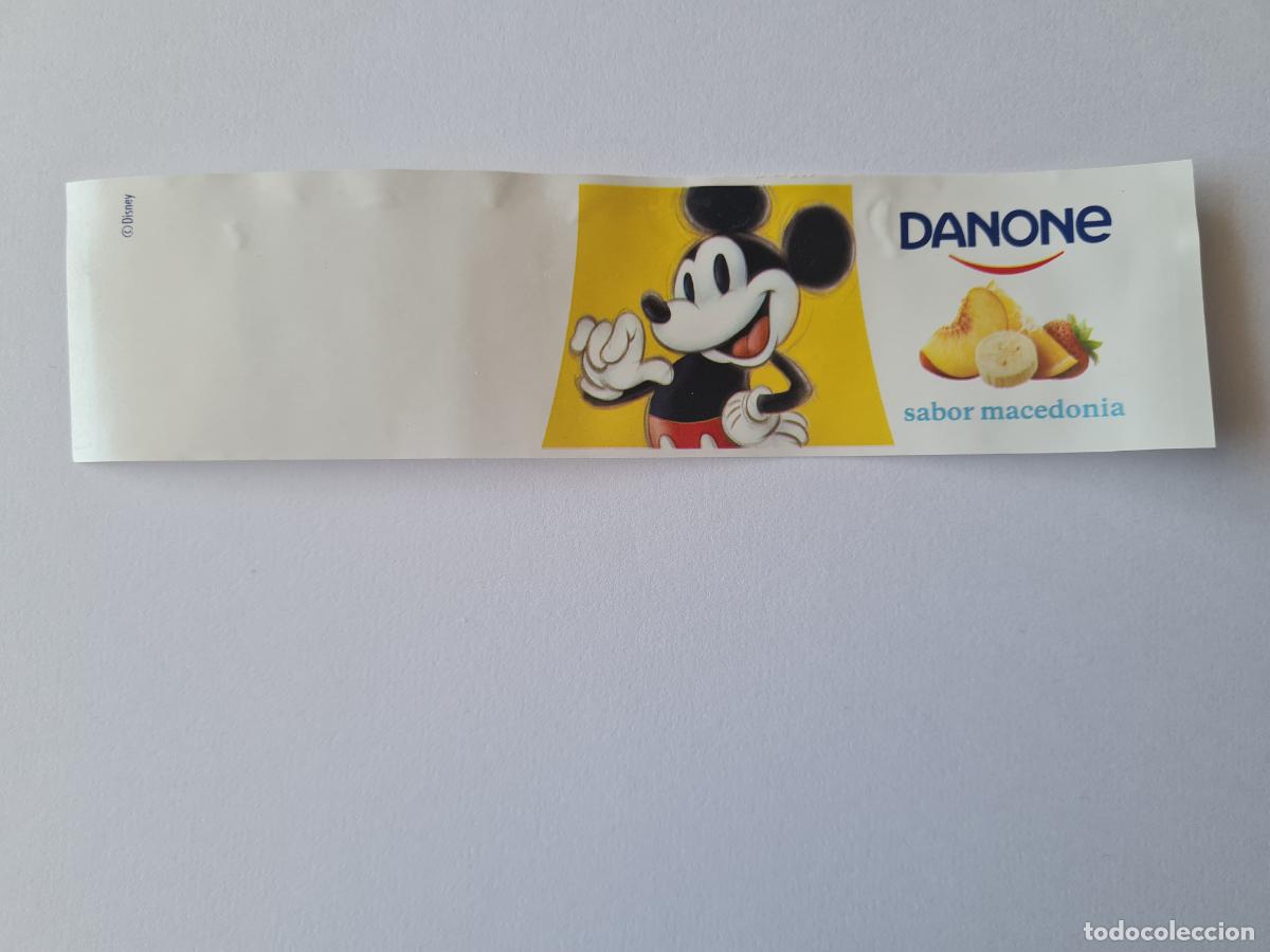 Etiquetas antiguas: MICKEY - SABOR MACEDONIA - DISNEY 100 ANIVERSARIO - ETIQUETAS YOGUR DANONE