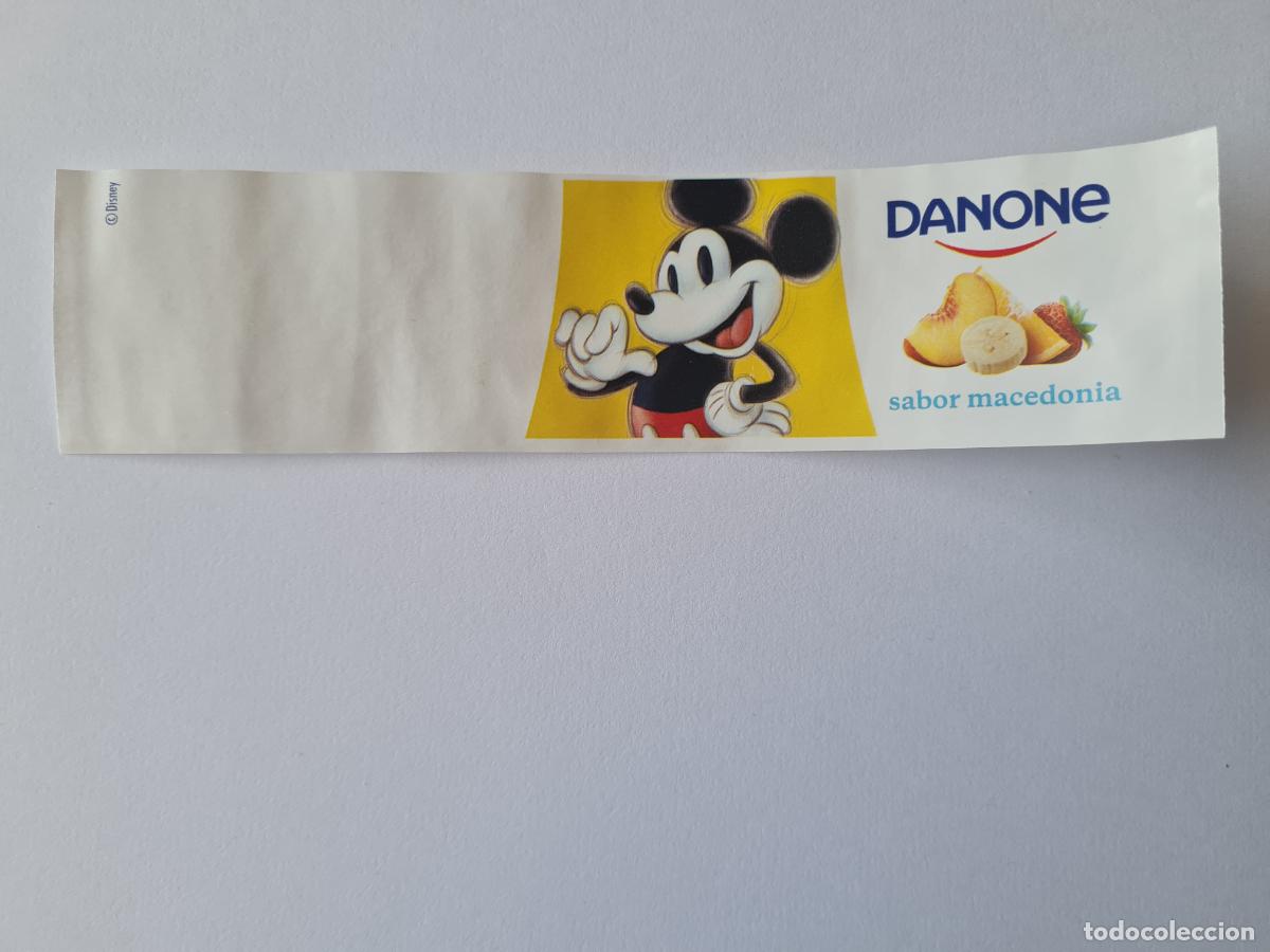 Etiquetas antiguas: MICKEY - SABOR MACEDONIA - DISNEY 100 ANIVERSARIO - ETIQUETAS YOGUR DANONE