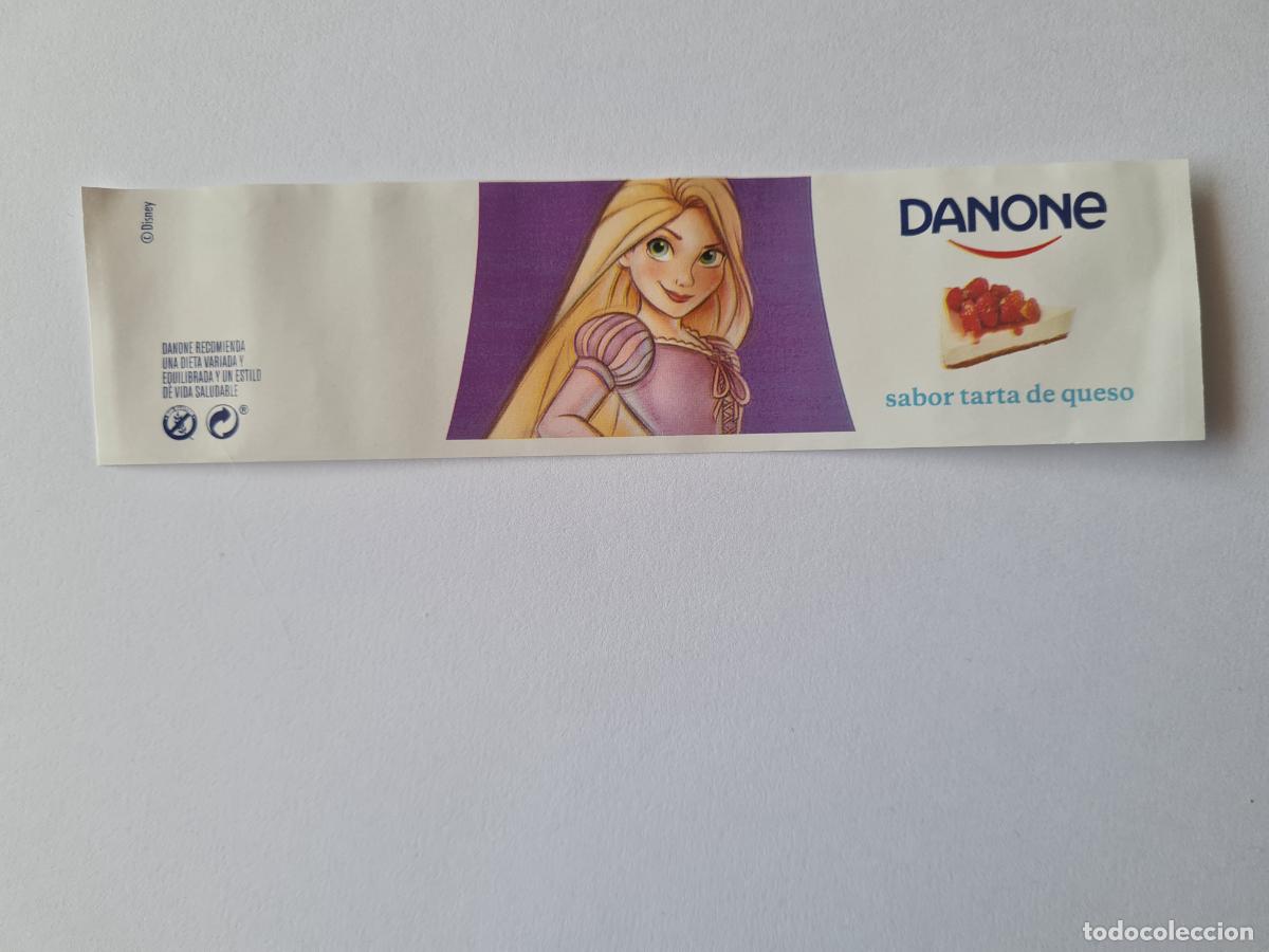 Etiquetas antiguas: RAPUNZEL - SABOR TARTA DE QUESO - DISNEY 100 ANIVERSARIO - ETIQUETAS YOGUR DANONE