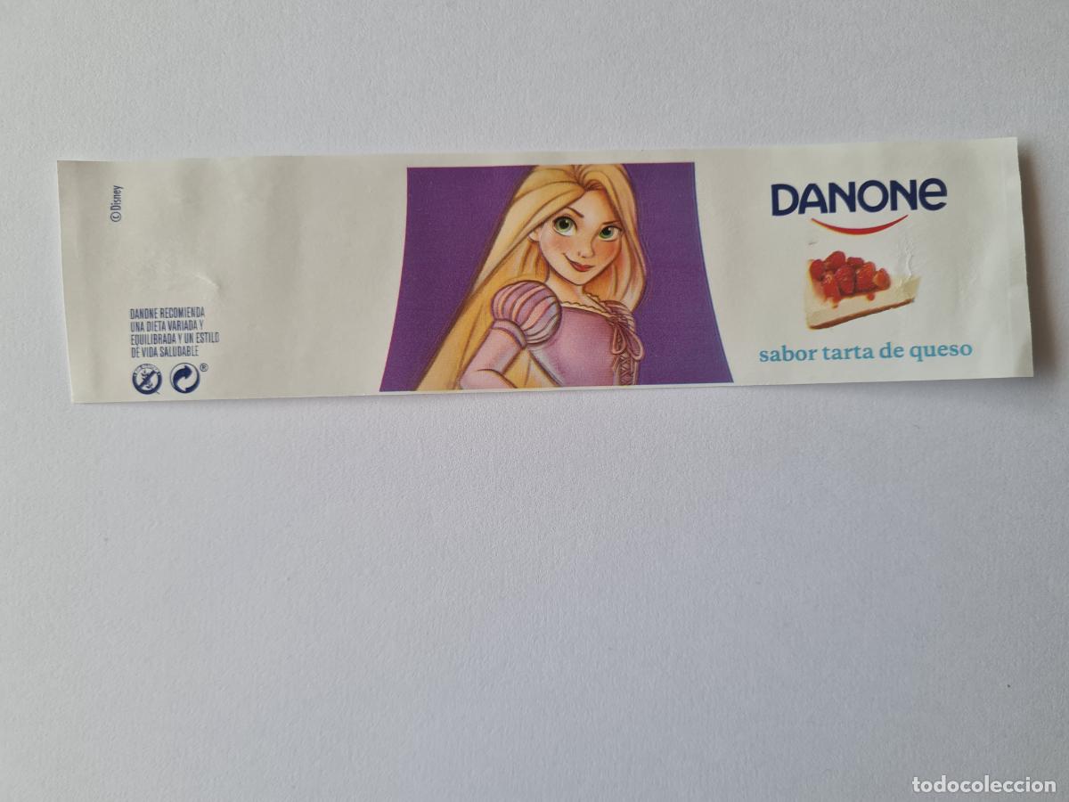 Etiquetas antiguas: RAPUNZEL - SABOR TARTA DE QUESO - DISNEY 100 ANIVERSARIO - ETIQUETAS YOGUR DANONE