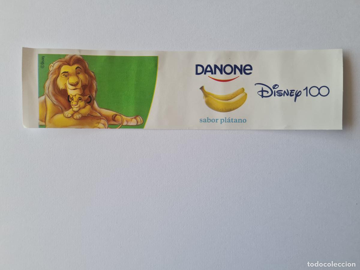 Etiquetas antiguas: SIMBA-MUFASA-EL REY LEON - SABOR PLATANO - DISNEY 100 ANIVERSARIO - ETIQUETAS YOGUR DANONE