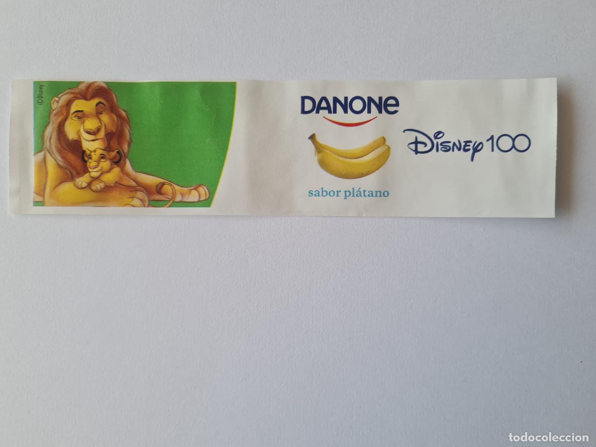 Etiquetas antiguas: SIMBA-MUFASA-EL REY LEON - SABOR PLATANO - DISNEY 100 ANIVERSARIO - ETIQUETAS YOGUR DANONE