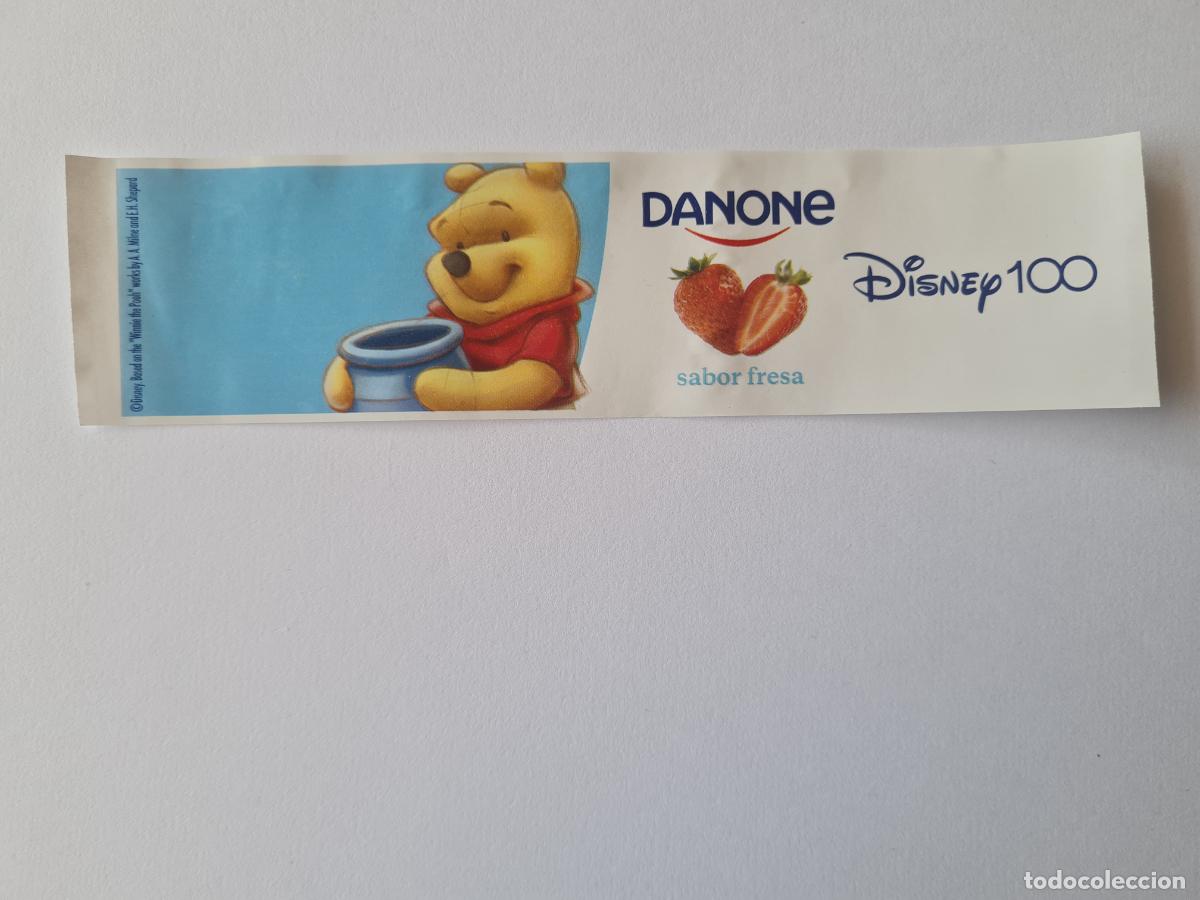 Etiquetas antiguas: WINNIE THE POOH - SABOR FRESA - DISNEY 100 ANIVERSARIO - ETIQUETAS YOGUR DANONE