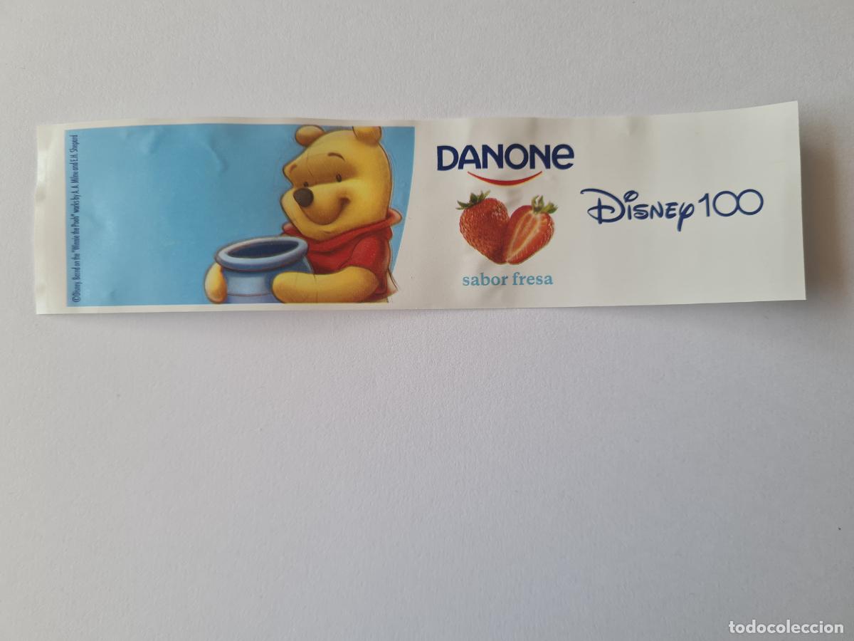Etiquetas antiguas: WINNIE THE POOH - SABOR FRESA - DISNEY 100 ANIVERSARIO - ETIQUETAS YOGUR DANONE