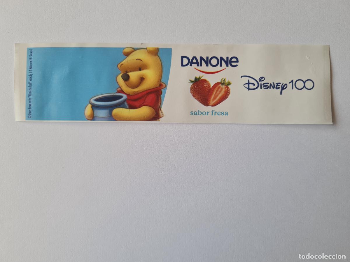 Etiquetas antiguas: WINNIE THE POOH - SABOR FRESA - DISNEY 100 ANIVERSARIO - ETIQUETAS YOGUR DANONE