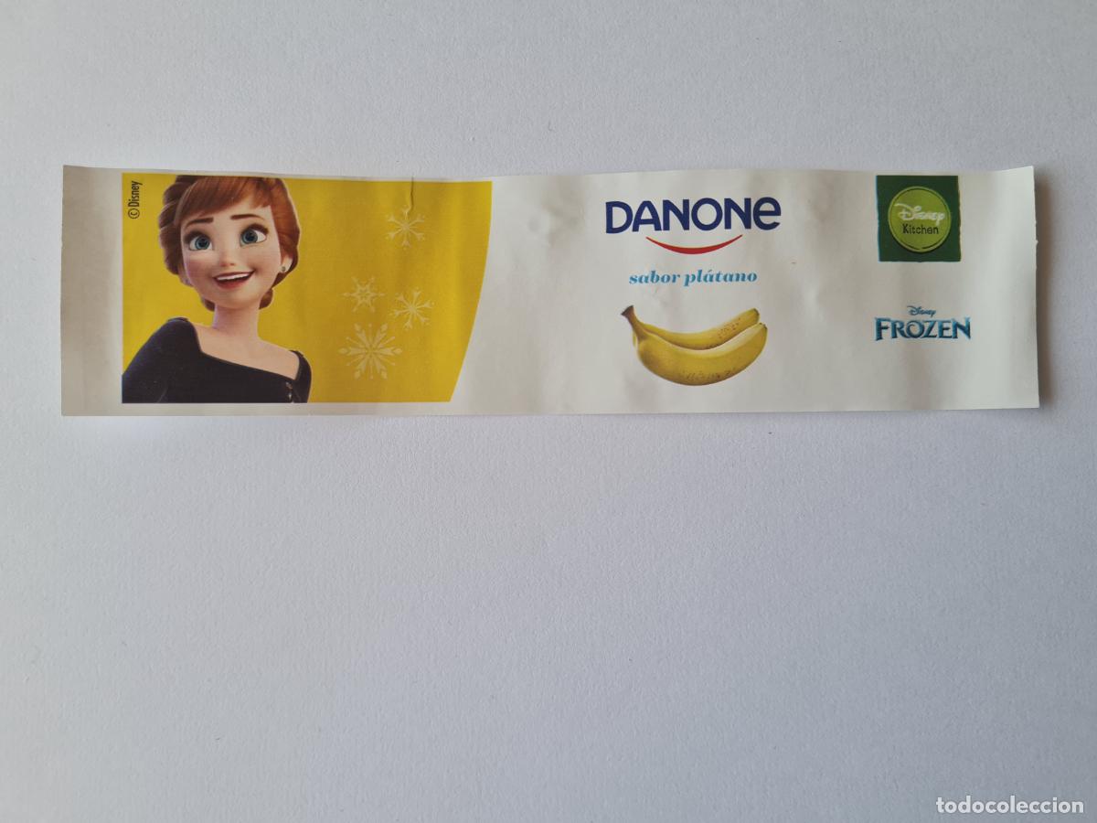 Etiquetas antiguas: ANNA POSE 2 - SABOR PLATANO - FROZEN II - DISNEY - ETIQUETAS YOGUR DANONE