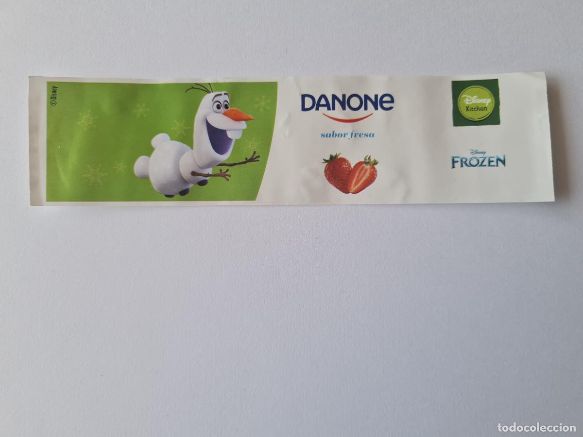 Etiquetas antiguas: OLAF POSE 2 - SABOR FRESA - FROZEN II - DISNEY - ETIQUETAS YOGUR DANONE