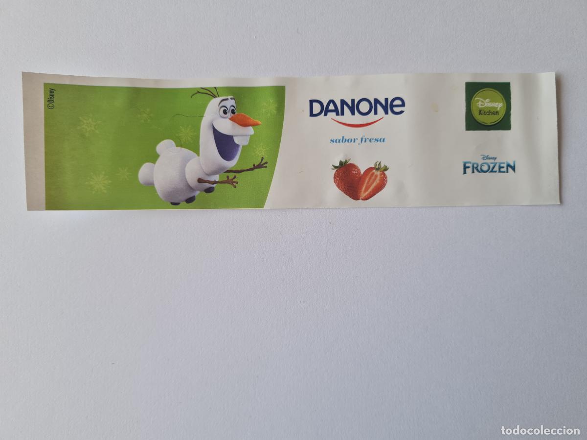 Etiquetas antiguas: OLAF POSE 2 - SABOR FRESA - FROZEN II - DISNEY - ETIQUETAS YOGUR DANONE