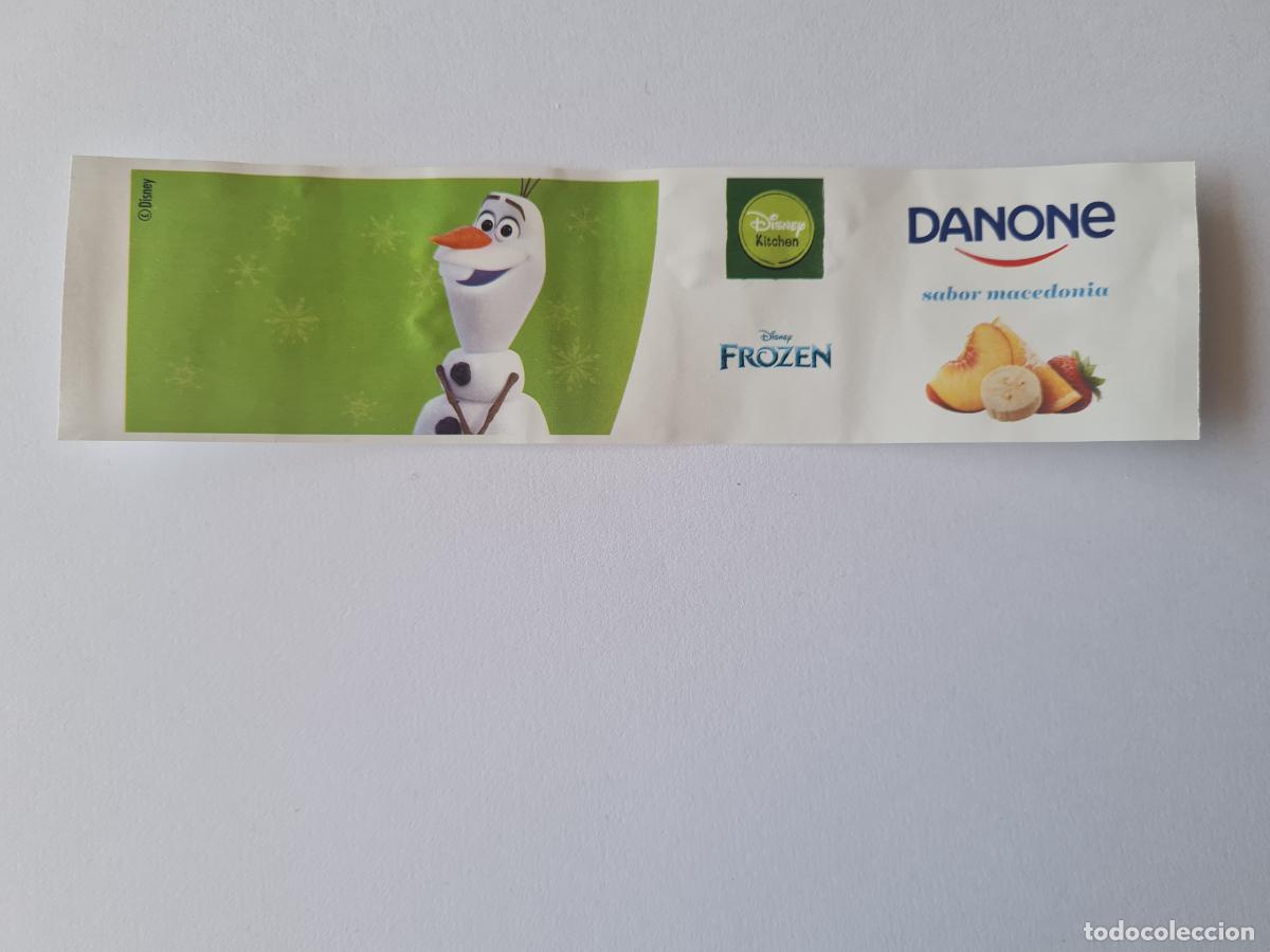 Etiquetas antiguas: OLAF POSE 1 - SABOR MACEDONIA - FROZEN II - DISNEY - ETIQUETAS YOGUR DANONE