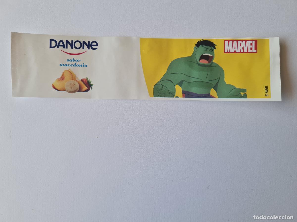 Etiquetas antiguas: HULK POSE 1 - SABOR MACEDONIA - MARVEL - ETIQUETAS YOGUR DANONE