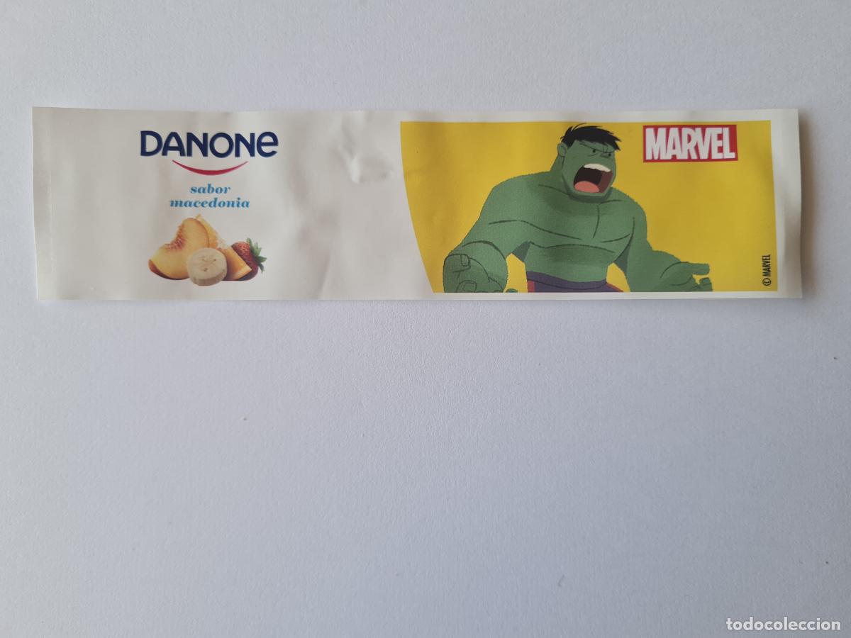 Etiquetas antiguas: HULK POSE 1 - SABOR MACEDONIA - MARVEL - ETIQUETAS YOGUR DANONE