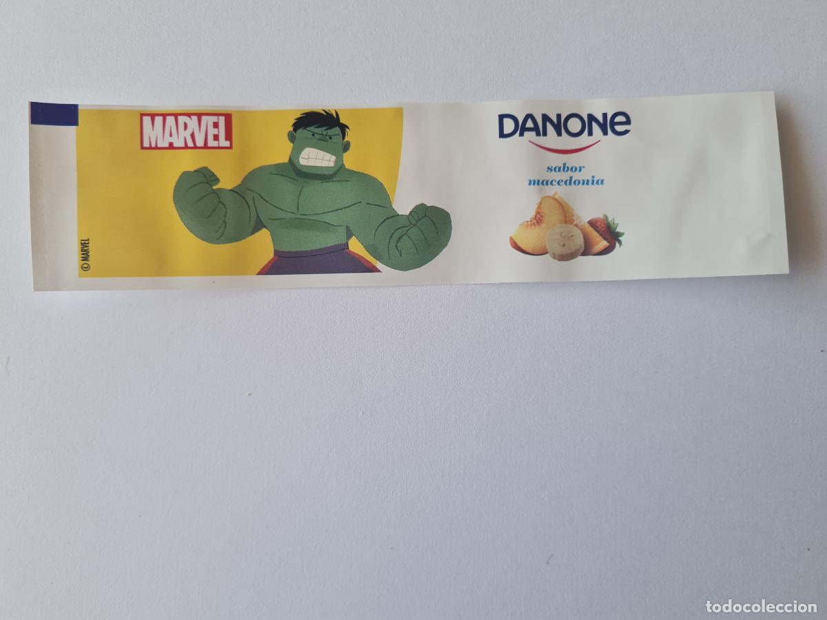 Etiquetas antiguas: HULK POSE 2 - SABOR MACEDONIA - MARVEL - ETIQUETAS YOGUR DANONE