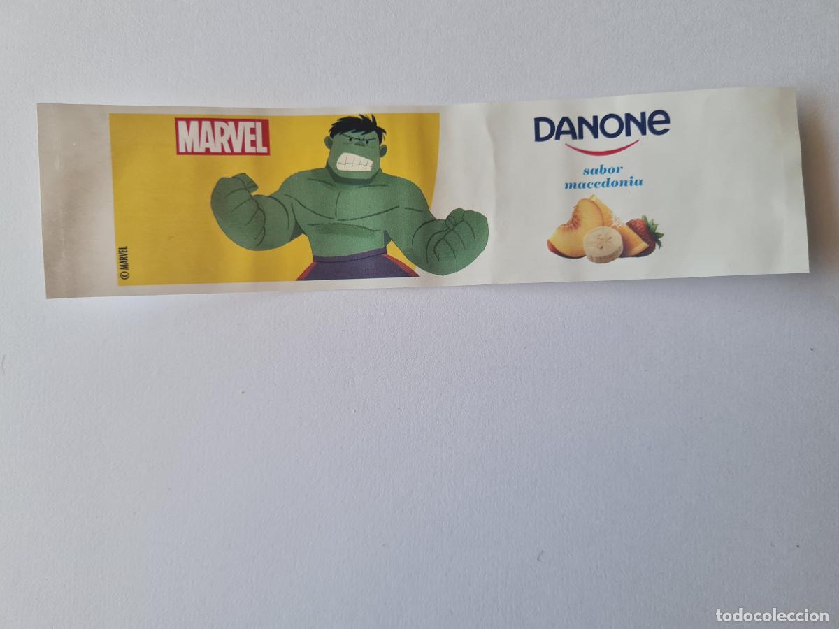 Etiquetas antiguas: HULK POSE 2 - SABOR MACEDONIA - MARVEL - ETIQUETAS YOGUR DANONE