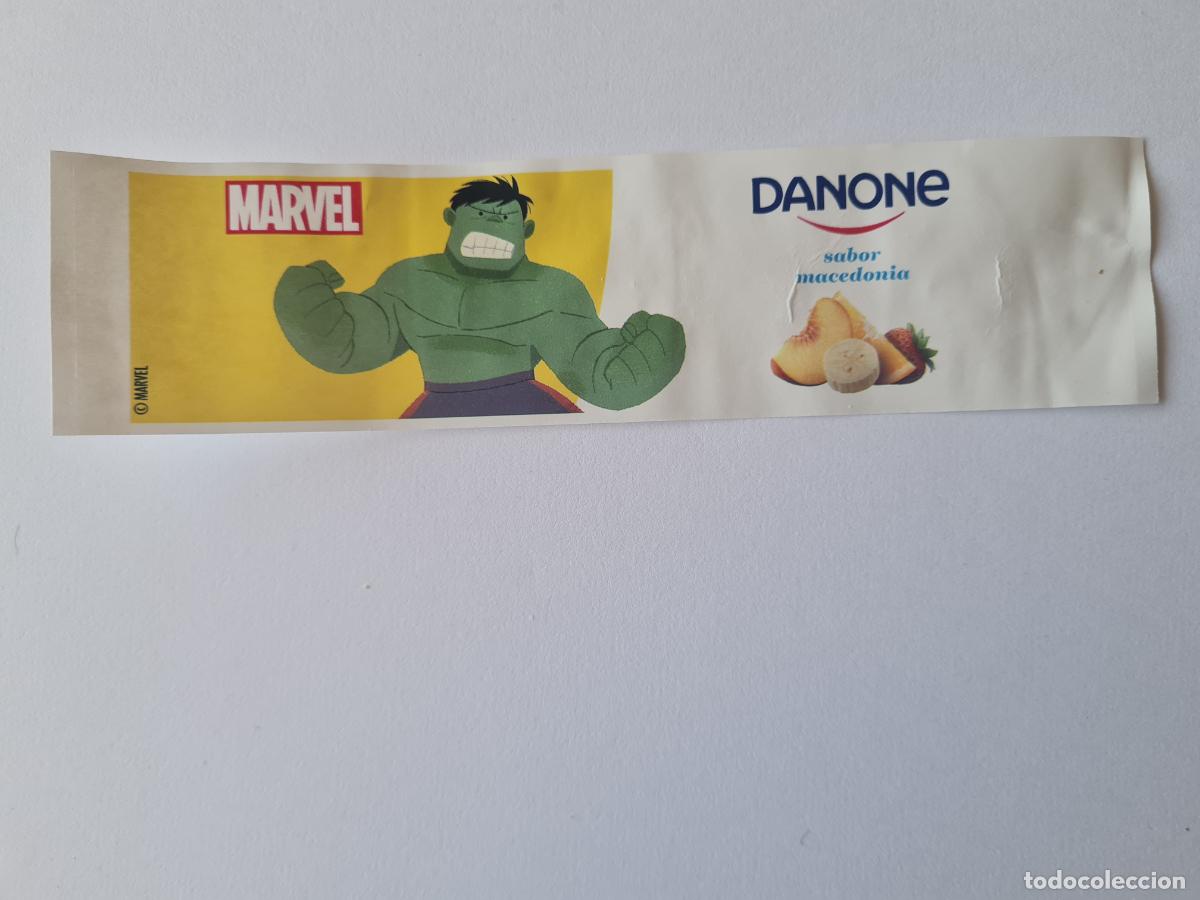 Etiquetas antiguas: HULK POSE 2 - SABOR MACEDONIA - MARVEL - ETIQUETAS YOGUR DANONE