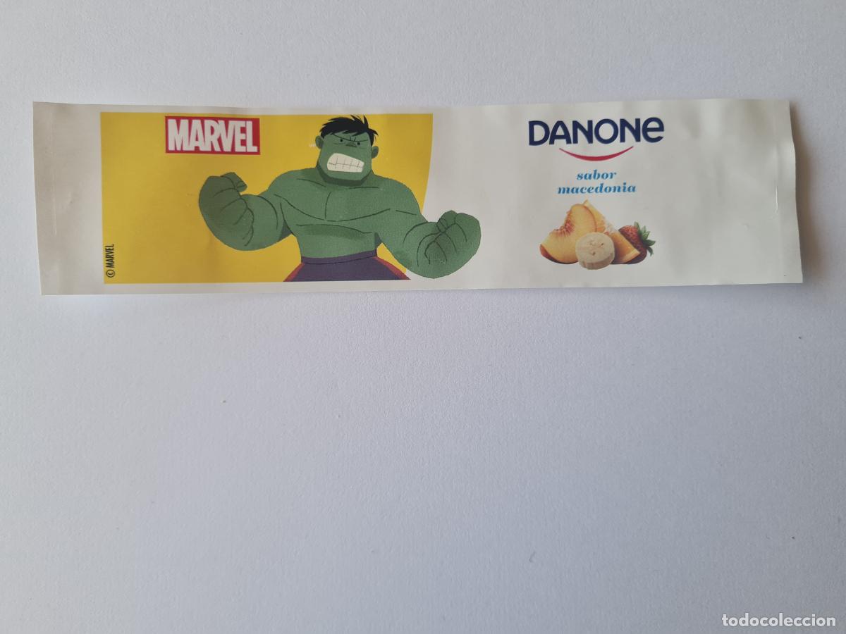Etiquetas antiguas: HULK POSE 2 - SABOR MACEDONIA - MARVEL - ETIQUETAS YOGUR DANONE