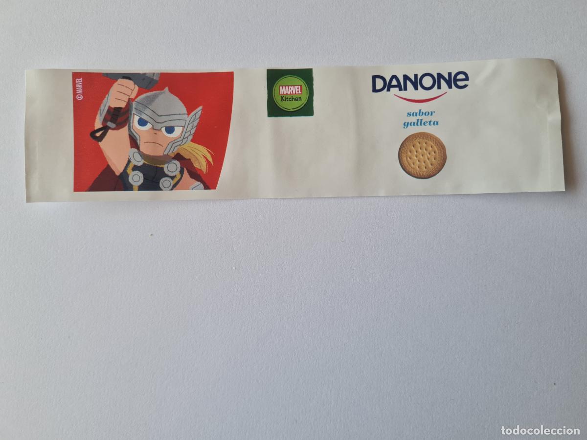 Etiquetas antiguas: THOR POSE 1 - SABOR GALLETA - MARVEL - ETIQUETAS YOGUR DANONE