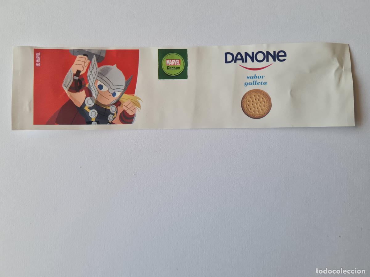 Etiquetas antiguas: THOR POSE 2 - SABOR GALLETA - MARVEL - ETIQUETAS YOGUR DANONE