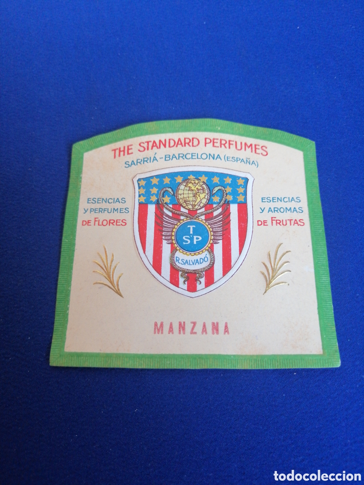 Alte Etiketten: THE STANDARD PERFUMES SARRIA (BARCELONA) MANZANA ETIQUETA PERFUME MEDIANA