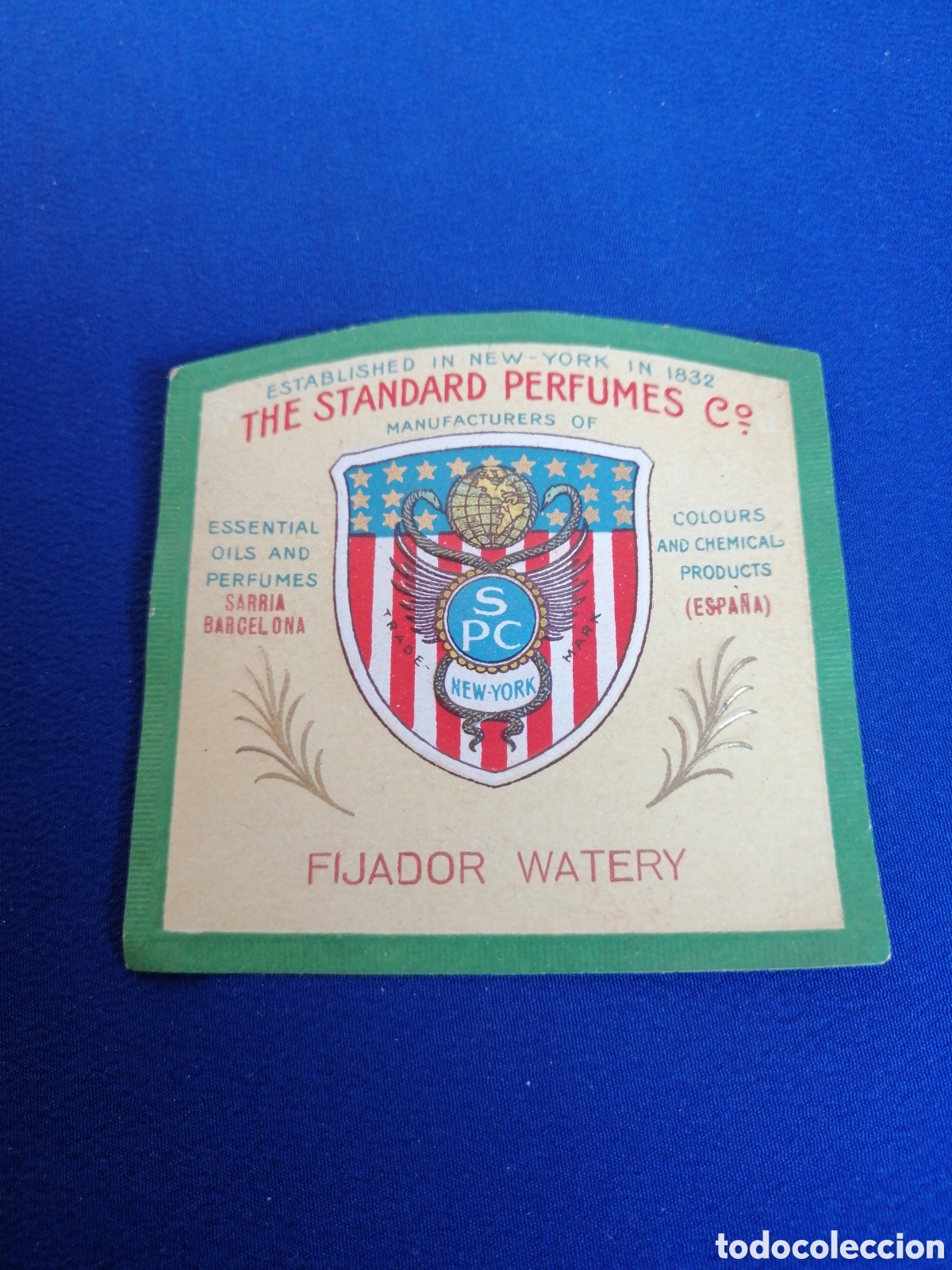 Old Labels: THE STANDARD PERFUMES SARRIA (BARCELONA) FIJADOR WATERY ETIQUETA PERFUME MEDIANA