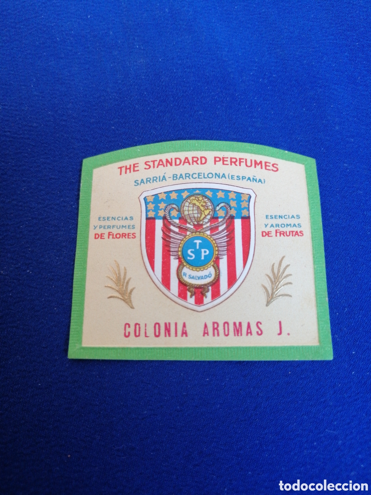 Old Labels: THE STANDARD PERFUMES SARRIA (BARCELONA) COLONIA AROMAS J. ETIQUETA PERFUME PEQUE&Ntilde;A ANTIGUA