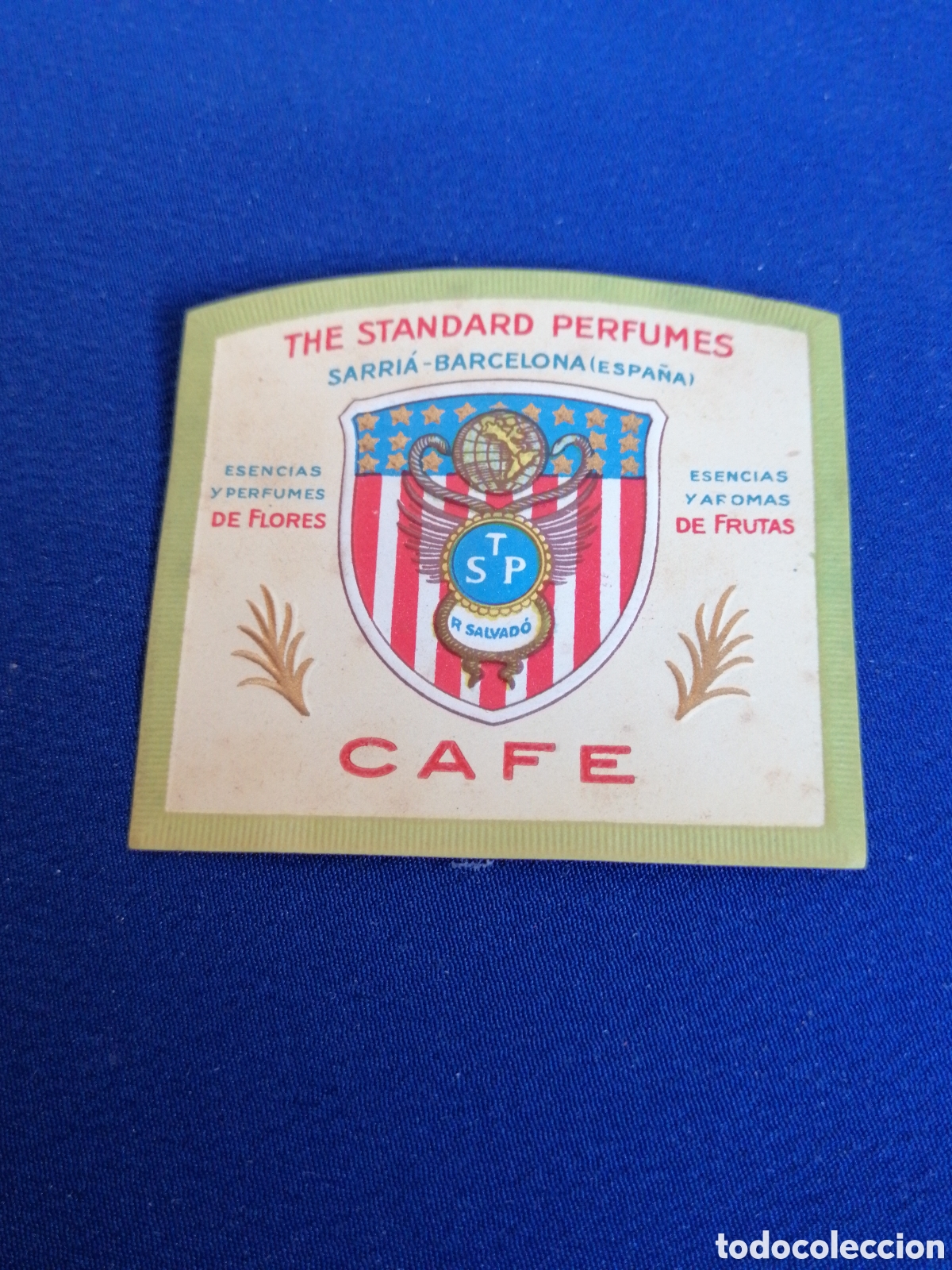 Alte Etiketten: THE STANDARD PERFUMES SARRIA (BARCELONA) CAF&Eacute; ETIQUETA PERFUME PEQUE&Ntilde;A ANTIGUA