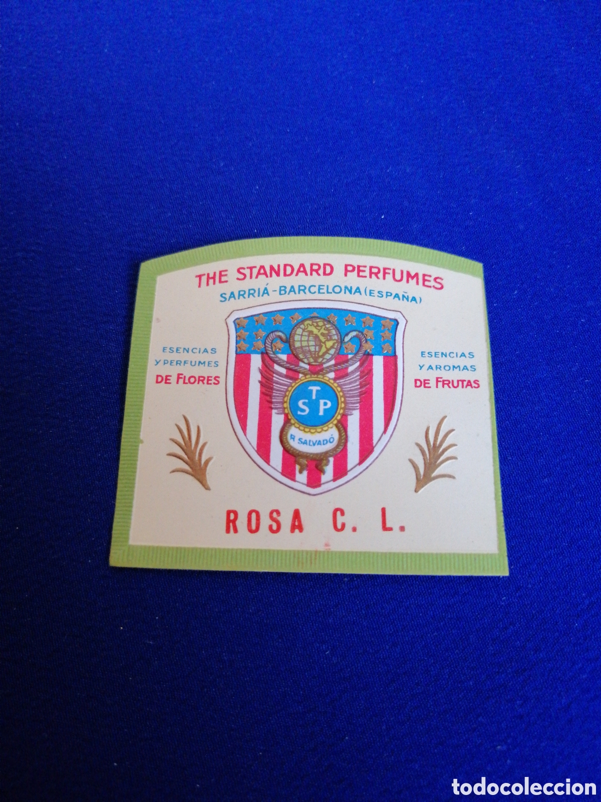 Old Labels: THE STANDARD PERFUMES SARRIA (BARCELONA) ROSA C. L. ETIQUETA PERFUME PEQUE&Ntilde;A ANTIGUA
