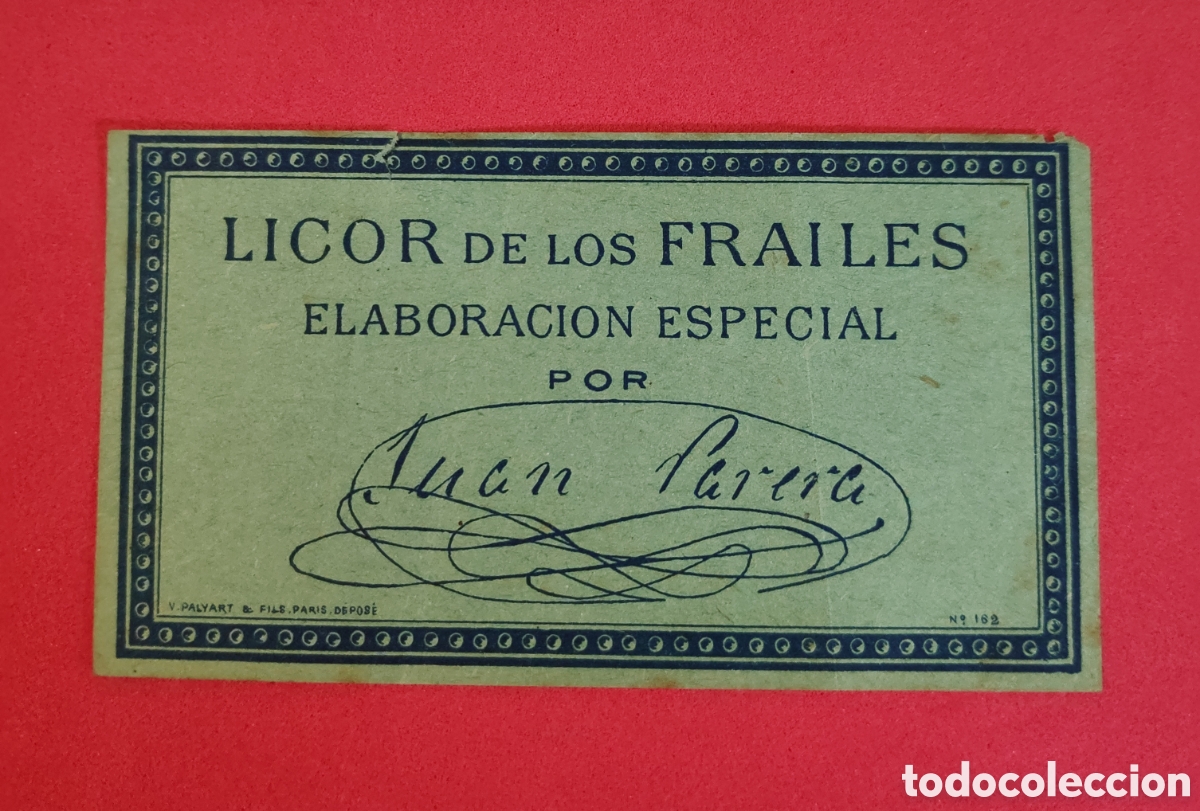 Old Labels: Antigua etiqueta licor de los frailes elaboraci&oacute;n especial por Juan Parera