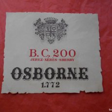Etiquetas antiguas: ETIQUETA OSBORNE BC 200 JEREZ