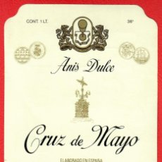 Etiquetas antiguas: ANIS DULCE CRUZ DE MAYO - JEREZ DE LA FRONTERA. ANTIGUA ETIQUETA FRONTAL