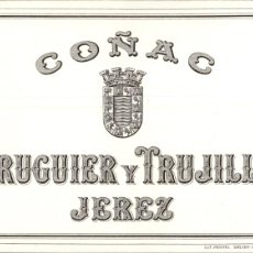 Etiquetas antiguas: COÑAC BRUGUIER Y TRUJILLO CORONA MURAL II REPUBLICA JEREZ DE LA FRONTERA - ANTIGUA ETIQUETA FRONTAL