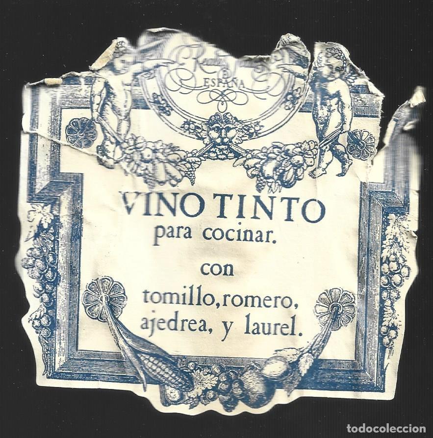 Etiquetas antiguas: 1 etigueta antigua de vino tinto para cocinar la de la foto