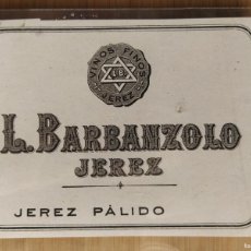 Etiquetas antiguas: JEREZ PALIDO - L. BARBANZOLO - JEREZ - ETIQUETA ANTIGUA -VER FOTOS-(108.302)